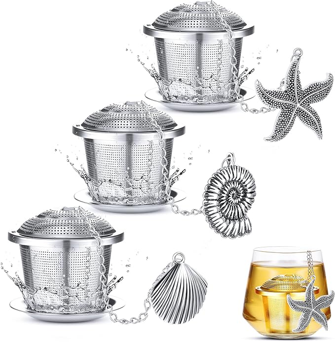 3 Sets Tea Infusers Steeper for Loose Leaf Tea Holder Stainless Steel Tea Ball Mesh Strainer Filters