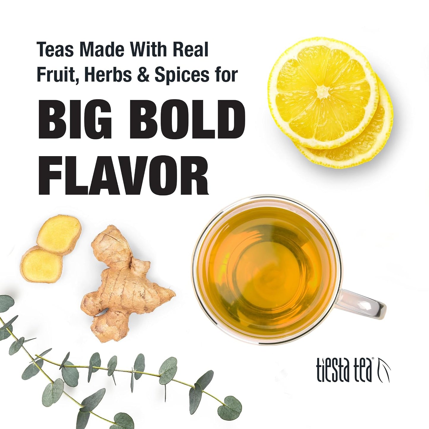 Tiesta Tea - Meyer Lemon Zest, Loose Leaf, Zesty Lemon Herbal Tea | Premium Caffeine-Free Blend, Makes Hot or Iced &amp; Up to 25 Cups, 2oz Resealable Pouch