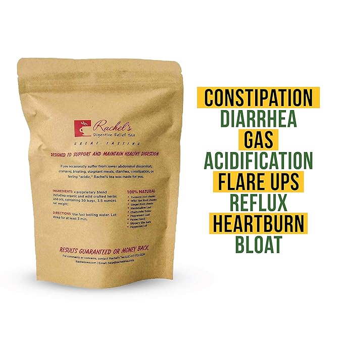 (60 Bags/120 Cups) Rachel’s Tea: Turmeric, Wild Yam, Ginger, Marshmallow, Chamomile, Peppermint, Fennel Slippery Elm