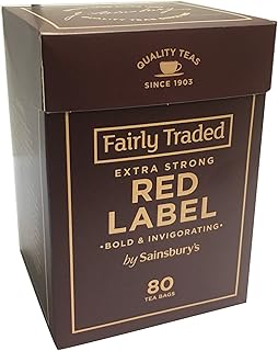 Sainsbury's Extra Strong Red Label Tea 80 Bags 250g | Fairly Traded Tea from England