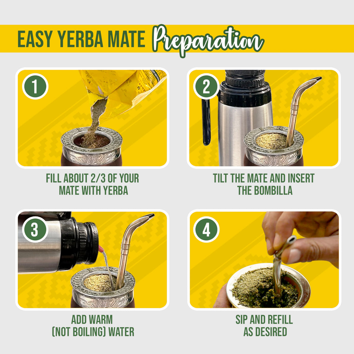 Canarias Yerba Mate Traditional 2.2 lb - Uruguayan Yerba Mate Tea - Ground Leaf Without Stems (Sin Palo) - Strong &