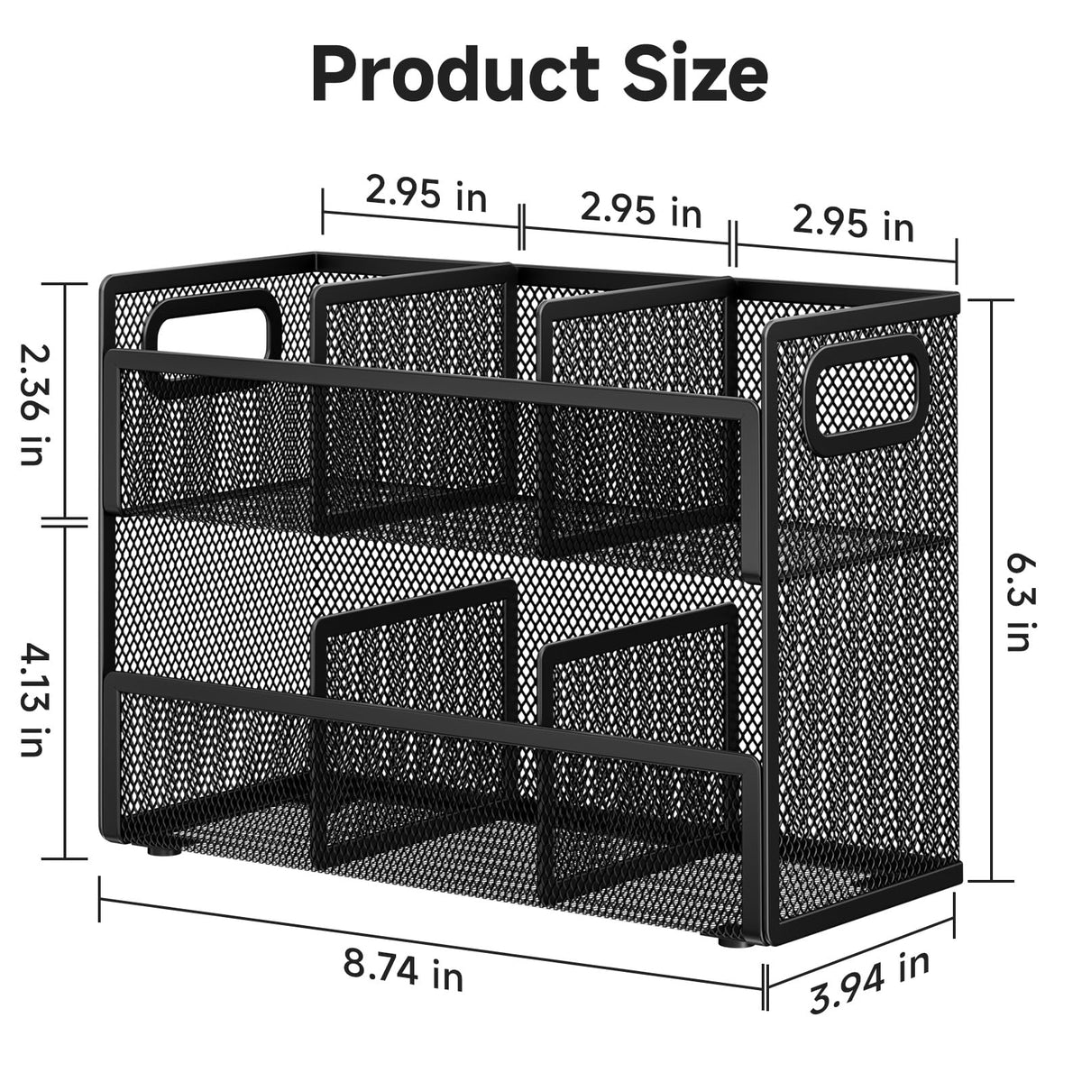 Volmop 2 Tier Tea Bag Organizer, Mesh Tea Bag Holder with Handle, Teabag Holder, Tea Station Organizer for Countertop