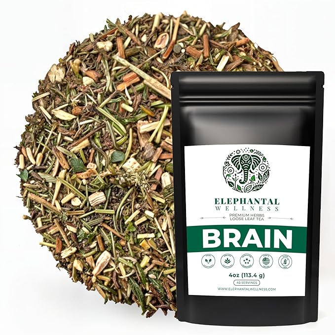 Elephantal Premium Herbal Tea – Ginkgo, Bacopa, Ashwagandha & Gotu Kola Blend, Handmade