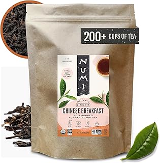 Numi Organic Chinese Breakfast Loose Leaf Tea, 16 Ounce Pouch, Yunnan Black Tea, Brews 200 Cups (Packaging May Vary)