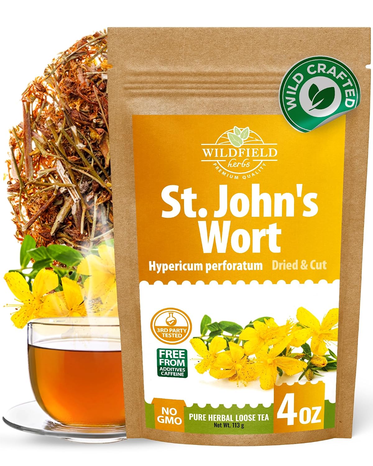 4 oz. St Johns Wort Herb Herbal Tea (Hypericum) - 113g Hierba De San Juan Herb Tea