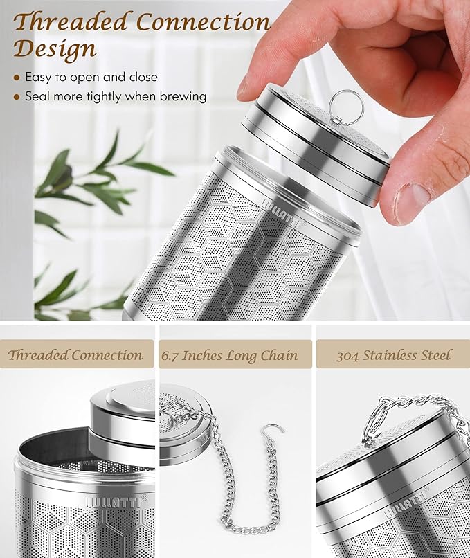Large Tea Infuser for Loose Tea(1 Pack), 304 Stainless Steel Tea Ball Strainer, Extra Fine Mesh Tea Steeper for Brewing All Kind of Tea