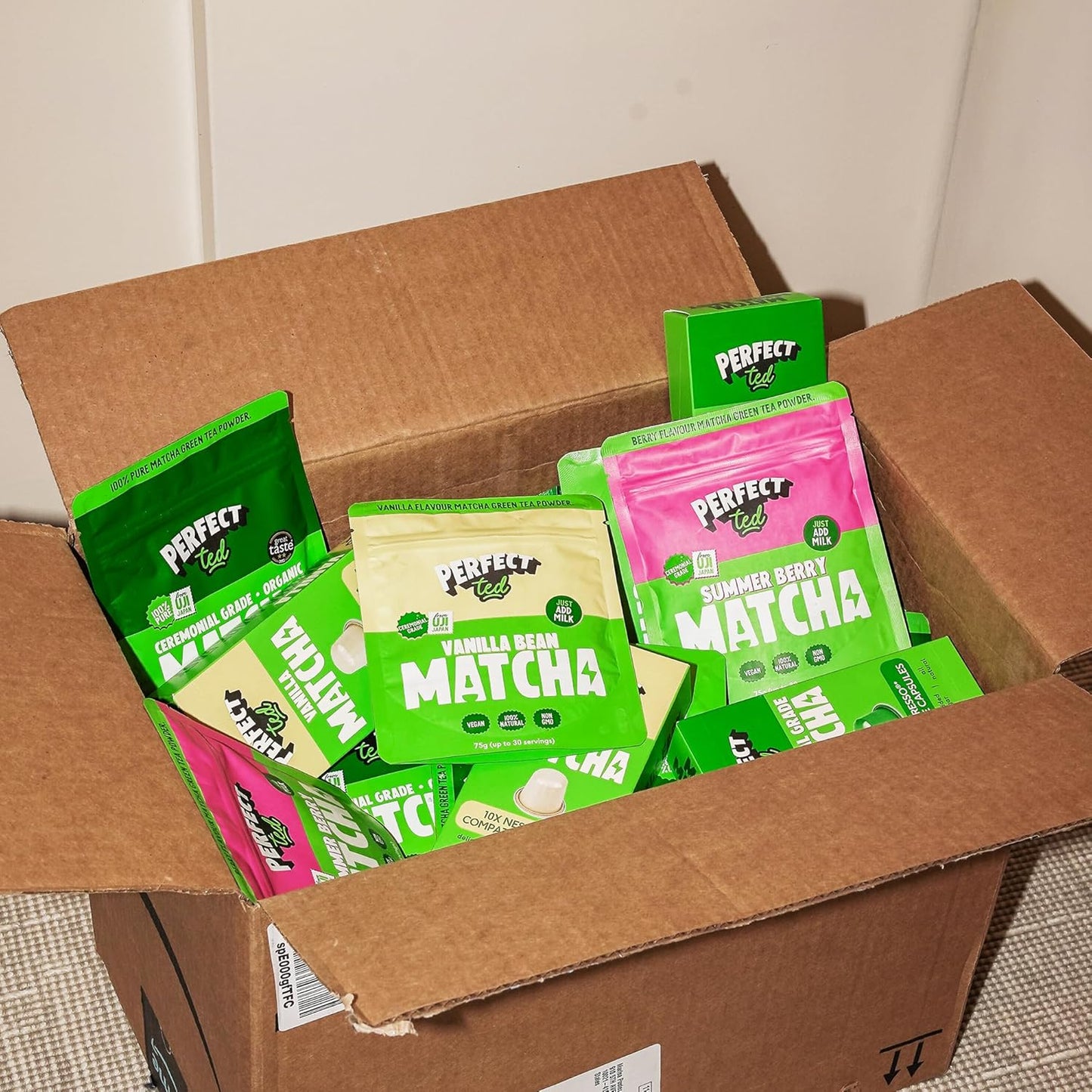 Perfect Ted Matcha Powder | Vanilla Bean Flavor 75g | Matcha Powder Ceremonial Grade | Single-Origin Uji, Japan | Matcha Green Tea Powder (30 Servings)