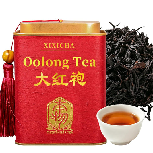 XIXICHA Dahongpao Oolong Tea 4.23oz (120g) China Wuyi Mountain Big Red Robe Oolong Tea Natural Loose Leaf Tea Strong fragrance Flower Fragrance Chinese Tea（96 cups） 特级大红袍 乌龙茶 中国功夫岩茶