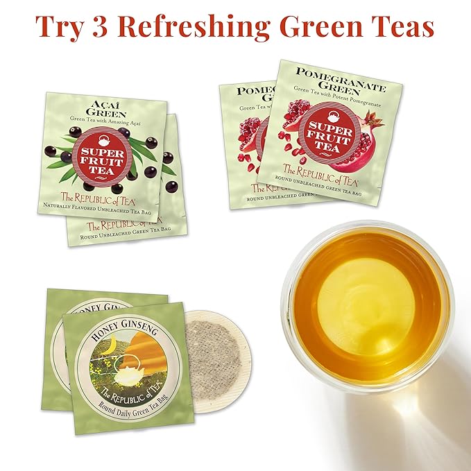 The Republic of Tea – Premium Assortment of Teas & Herbs, 40 Individually Wrapped Tea Bags