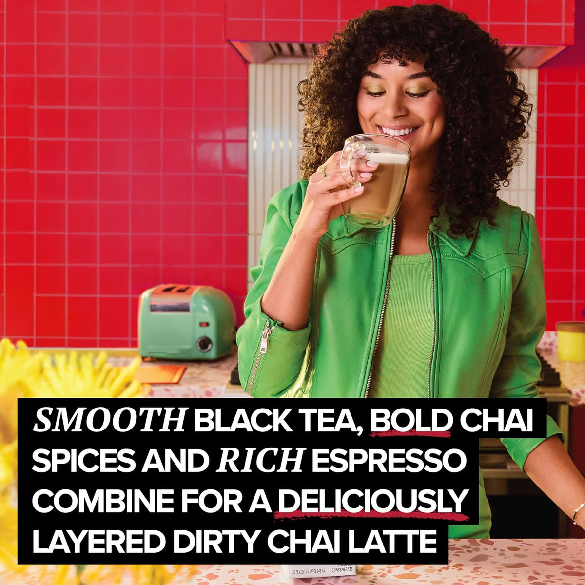 TAZO Decaf Gingerbread Spice Latte Tea Concentrate, 32 fl oz (Pack of 2)