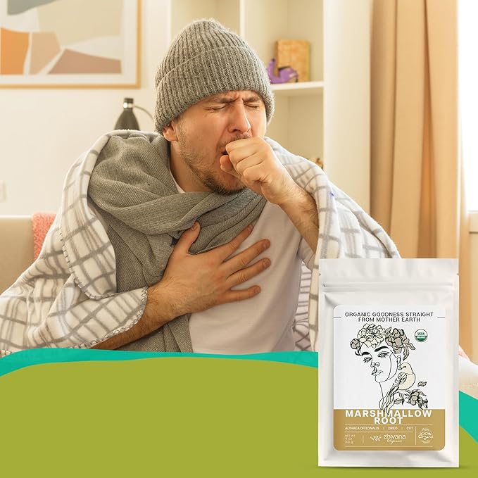 Marshmallow Root Tea Organic (4oz.) - Marshmellow Root Herb (Althea Officinalis) - Throat Tea - Great for Gut Lining, Digestion, Respiratory Health