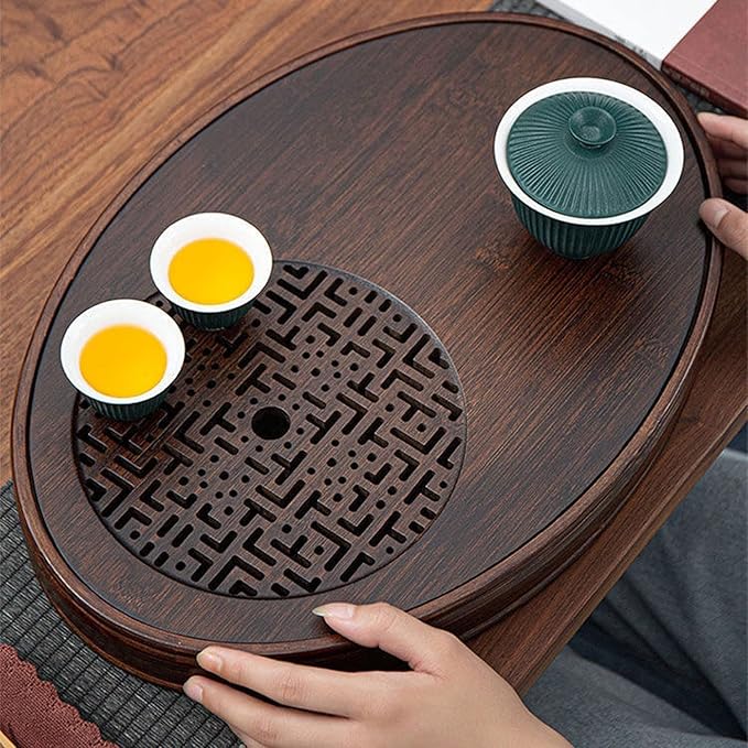 Bamboo Chinese Gongfu Tea Tray With Water Storage - Vintage Tea Set Table (Small)