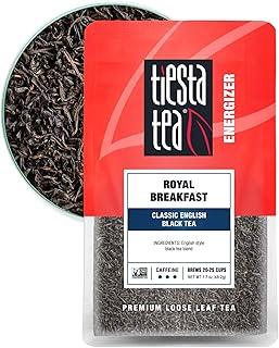 Tiesta Tea - Royal Breakfast, Loose Leaf, Classic English Black Tea, Premium Blend, High Caffeine Hot & Iced, Brews Up to 25 Cups, 1.7 Ounce Resealable Pouch