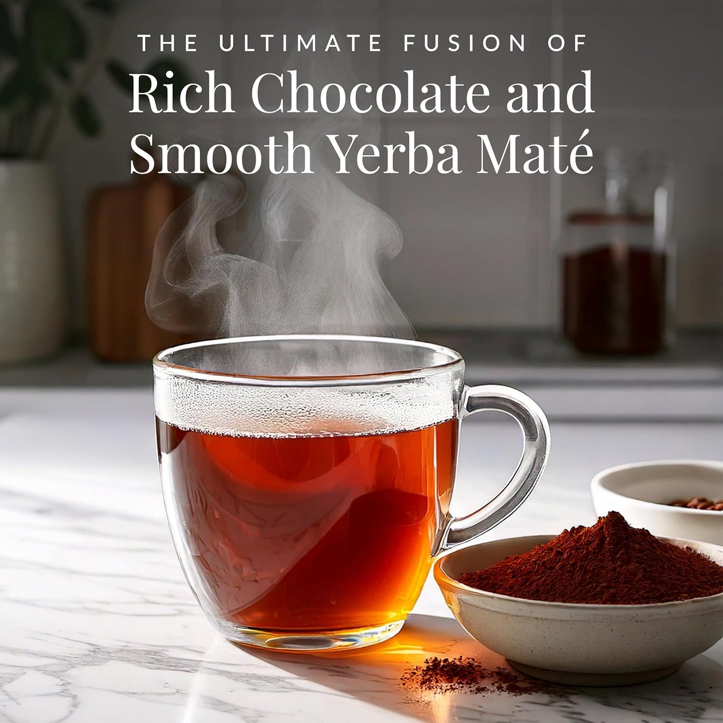 The Republic of Tea Organic Double Dark Chocolate Mate Herbal Tea, 36 Ct | Naturally Caffeinated. Rich notes of cocoa for morning or afternoon sipping. USDA Organic.