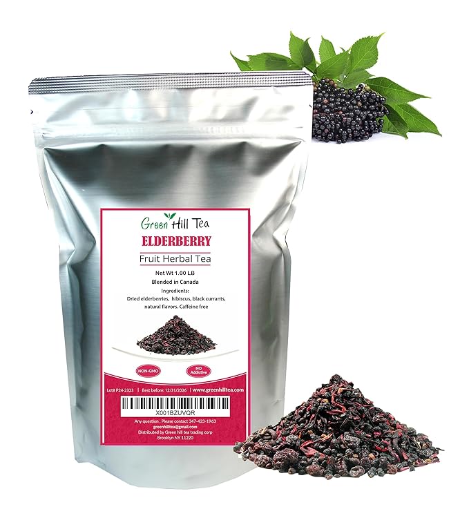 Elderberry Fruit Herbal Tea, A natural tea known for its Health properties (Elderberry Fruit Herbal Tea 1 LB)
