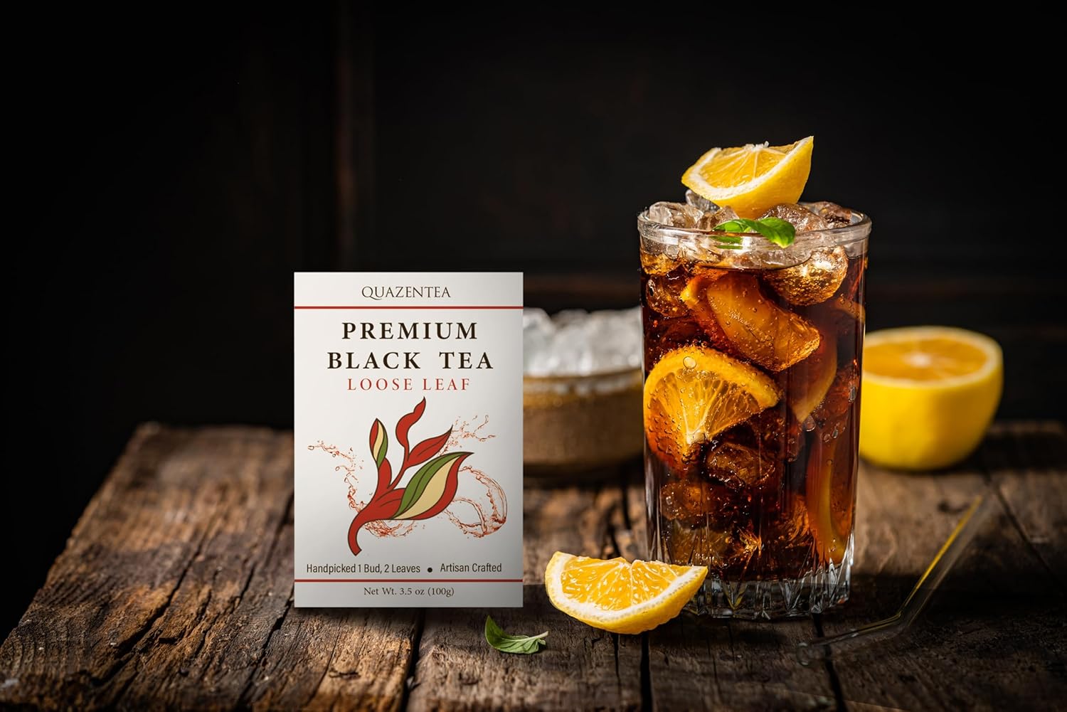Quazentea Premium Black Tea Loose Leaf 3.5oz (100g) – 100% Natural, Fruity Aroma, Smooth, Tasty & Slightly Sweet – Vietnamese High Mountain Darjeeling-Style Tea