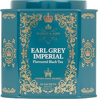Harney & Sons HRP Earl Grey Tea, 30 Sachets, HRP Earl Grey Imperial (Tin Design May Vary)