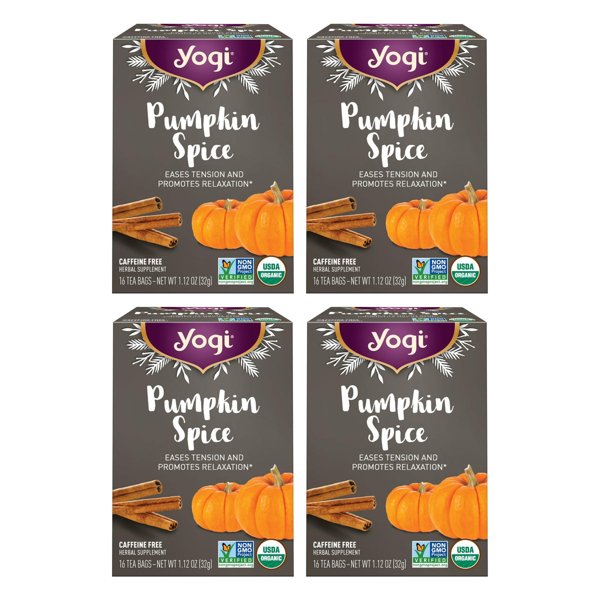 Yogi Pumpkin Spice Tea, 16 Tea Bags (4 Pack)