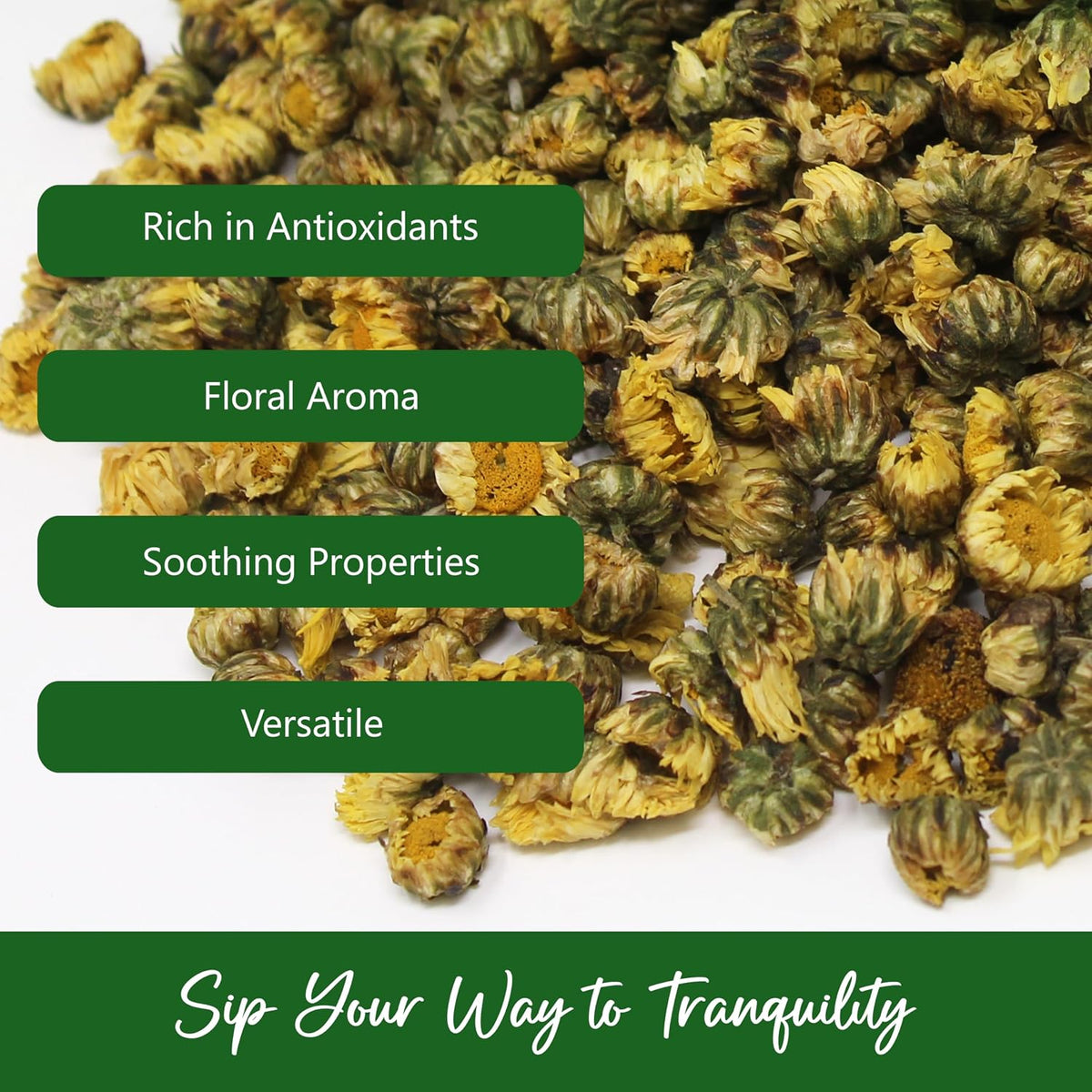 NPG Chrysanthemum Bud Tea 16 oz, Tai Ju Flowers, Juhua Herbal Tea