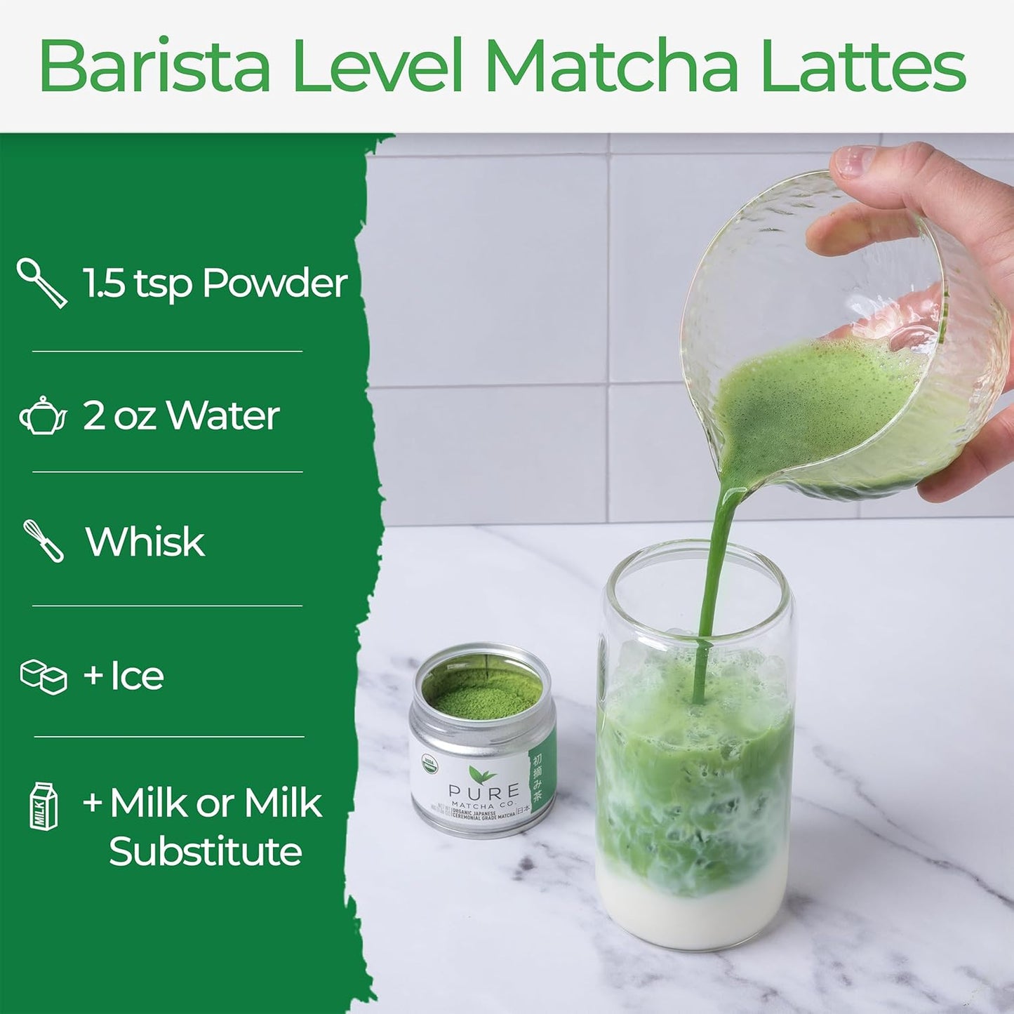 Pure Matcha Co | Premium Organic Ceremonial Grade Matcha Green Tea Powder | Authentic Japanese Origin | Sugar Free | 30g, 1.06oz