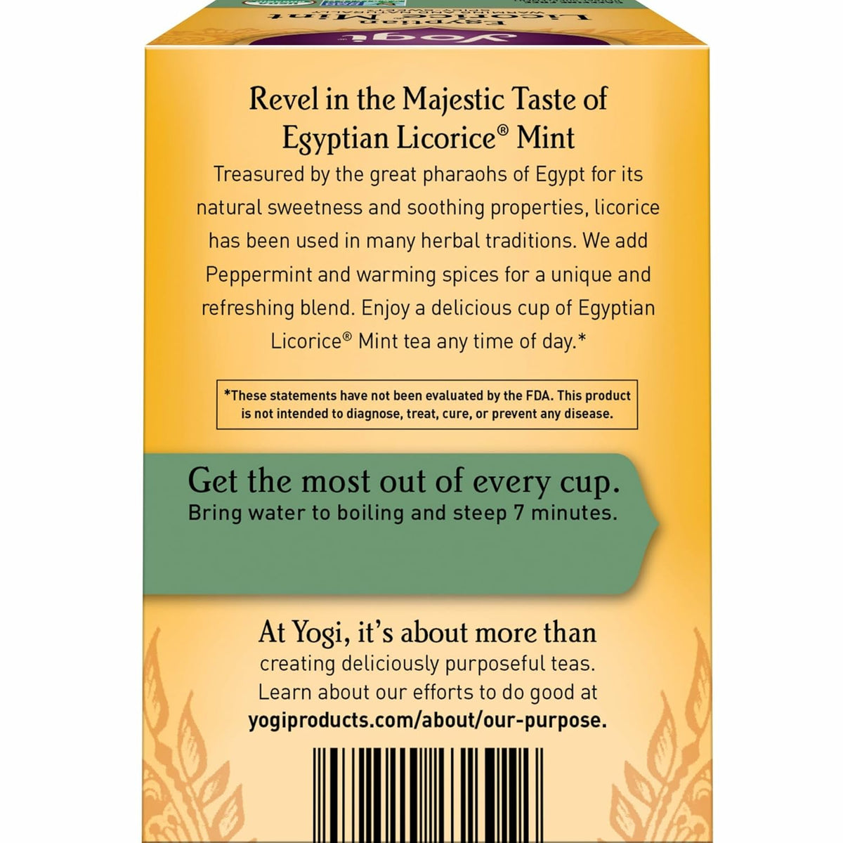 YOGI TEA Yogi Egyptian Licorice Mint Tea, 16 Tea Bags (6 Pack)