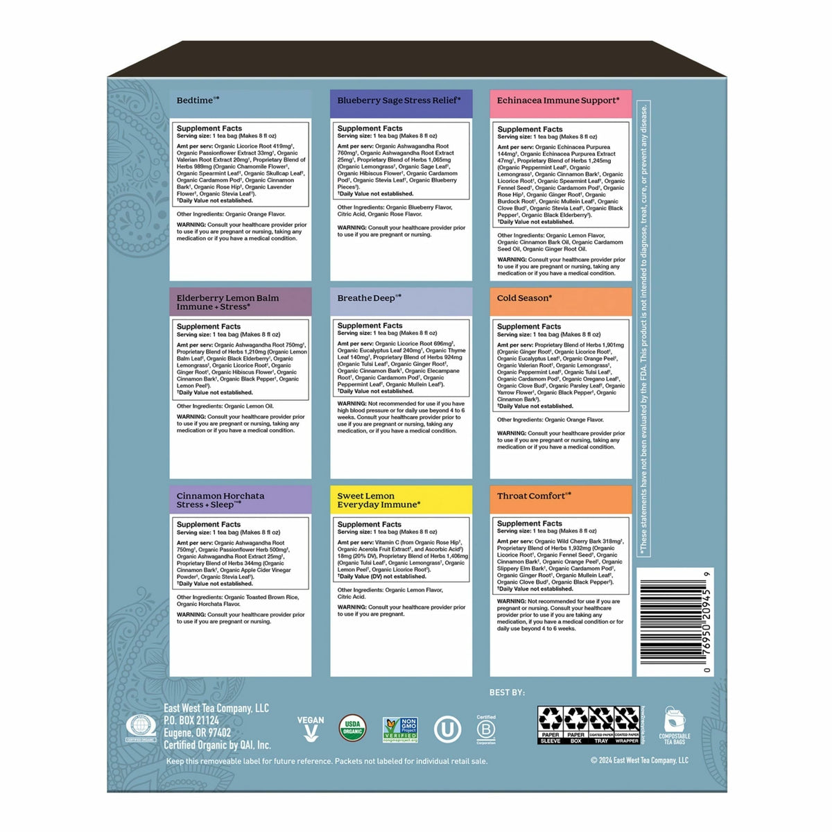Yogi Get Well Gift Box, 45 Tea Bags (5 Bags per Flavor)