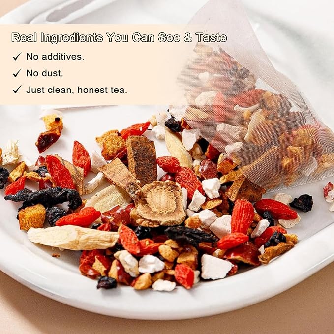 Ginseng Five Treasure Tea - Herbal Tea Formula Ginseng Five Treasure Wubao Herbal Chinese Teas for Men Women (1Pack(25Bags))