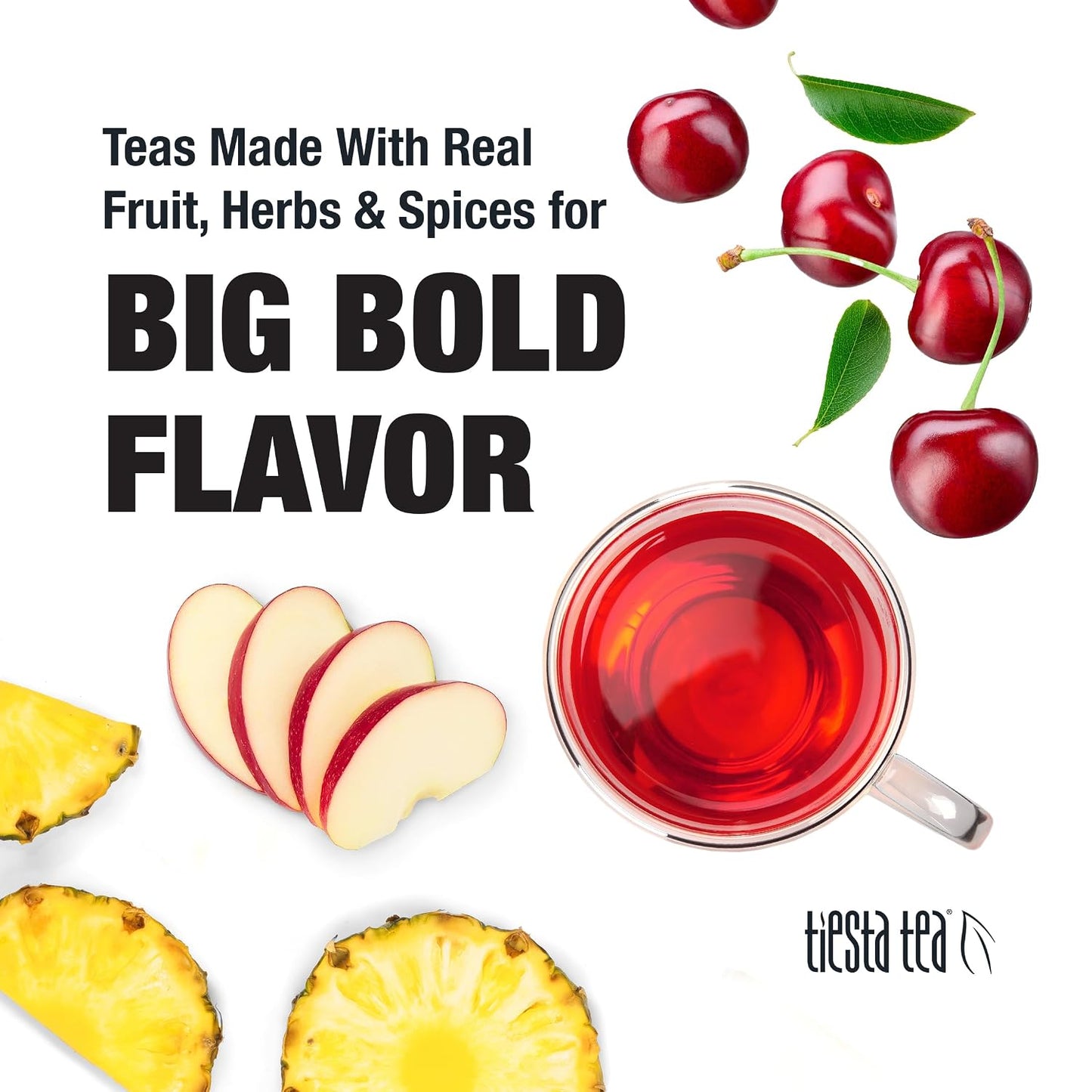 Tiesta Tea - Cherry Punch, Loose Leaf, Sweet Cherry Herbal Drink | Premium Blend, Non-Caffeinated Fruit Tea, Makes Hot or Iced &amp; Up to 50 Cups, 4oz Refillable Tin