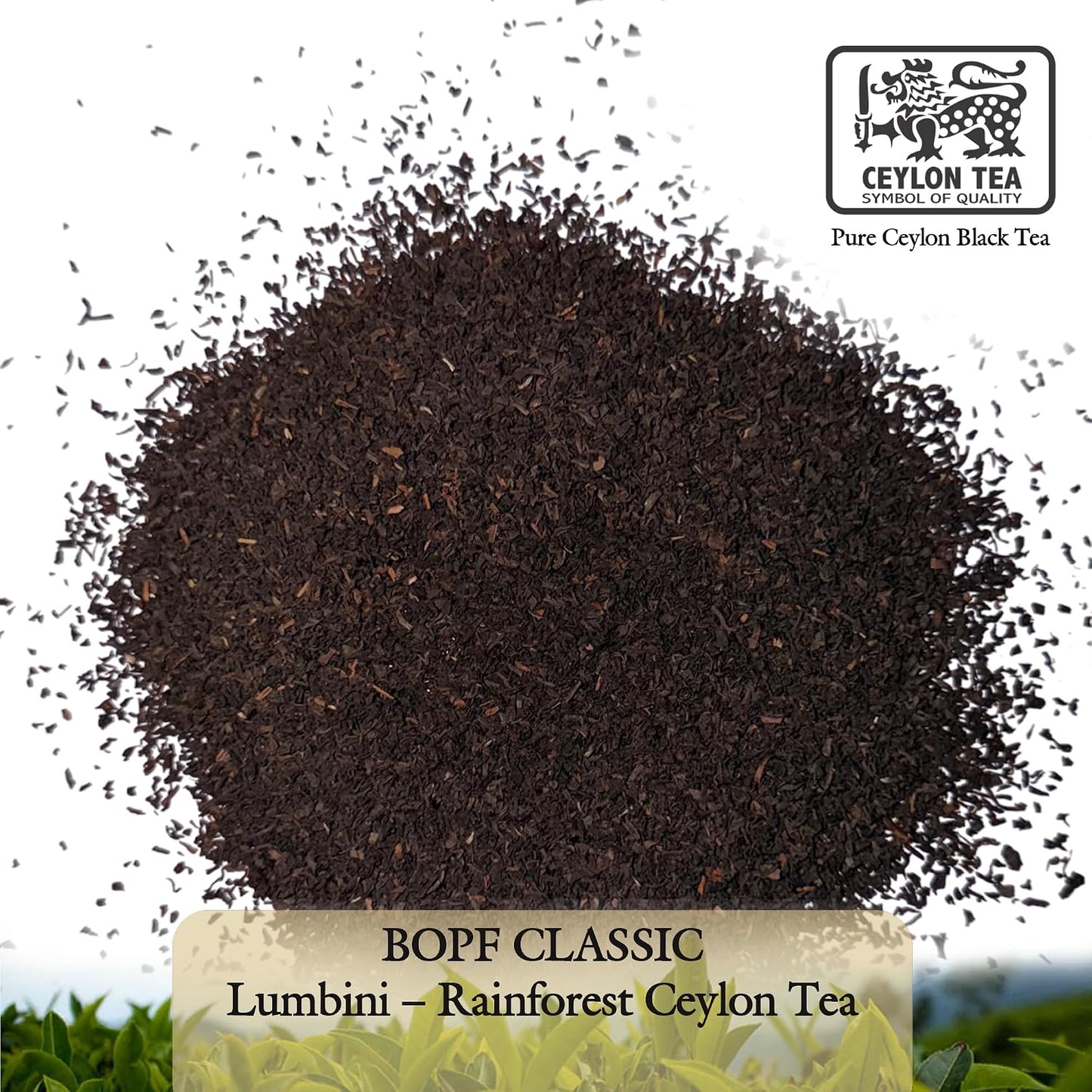 Lumbini Ceylon Black Tea BOPF Loose Leaf | Single Origin Sri Lanka Rainforest Tea | Rich Full-Bodied Flavor | Includes Wooden Tea Spoon (800g (400g 2packs))