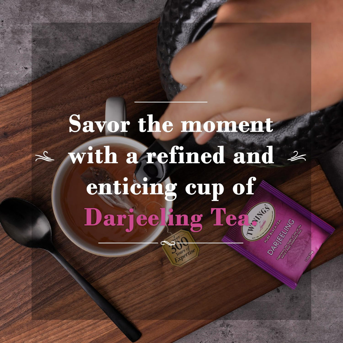 Twinings Darjeeling Tea - A Delicate, Dry Black Tea, Sophisticated Coffee Alternative with Less Caffeine, Individually