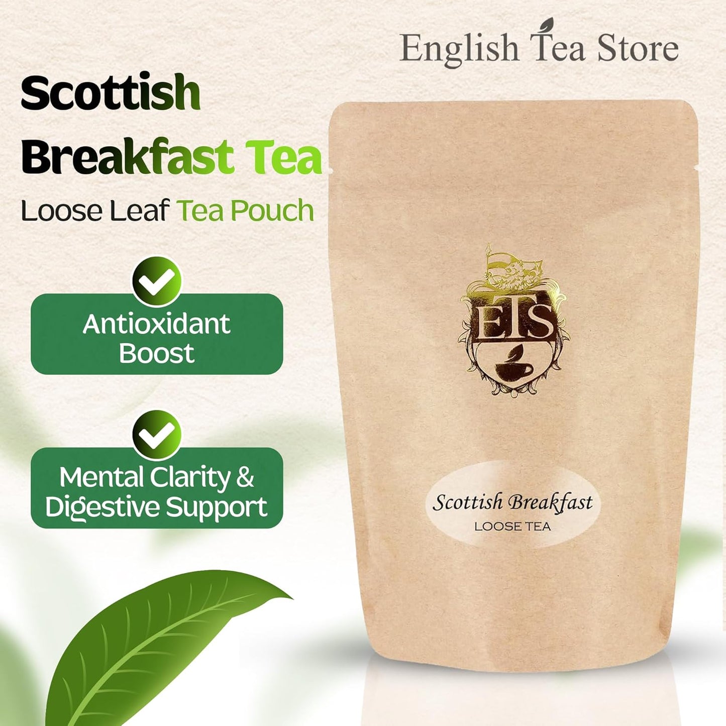 Scottish Breakfast Tea - 16oz | Loose Leaf Black Tea Blend | Bold Full-Bodied Morning Tea with Assam Keemun and South Indian Leaves | Robust Malty Flavor | Hot or Iced Enjoyment