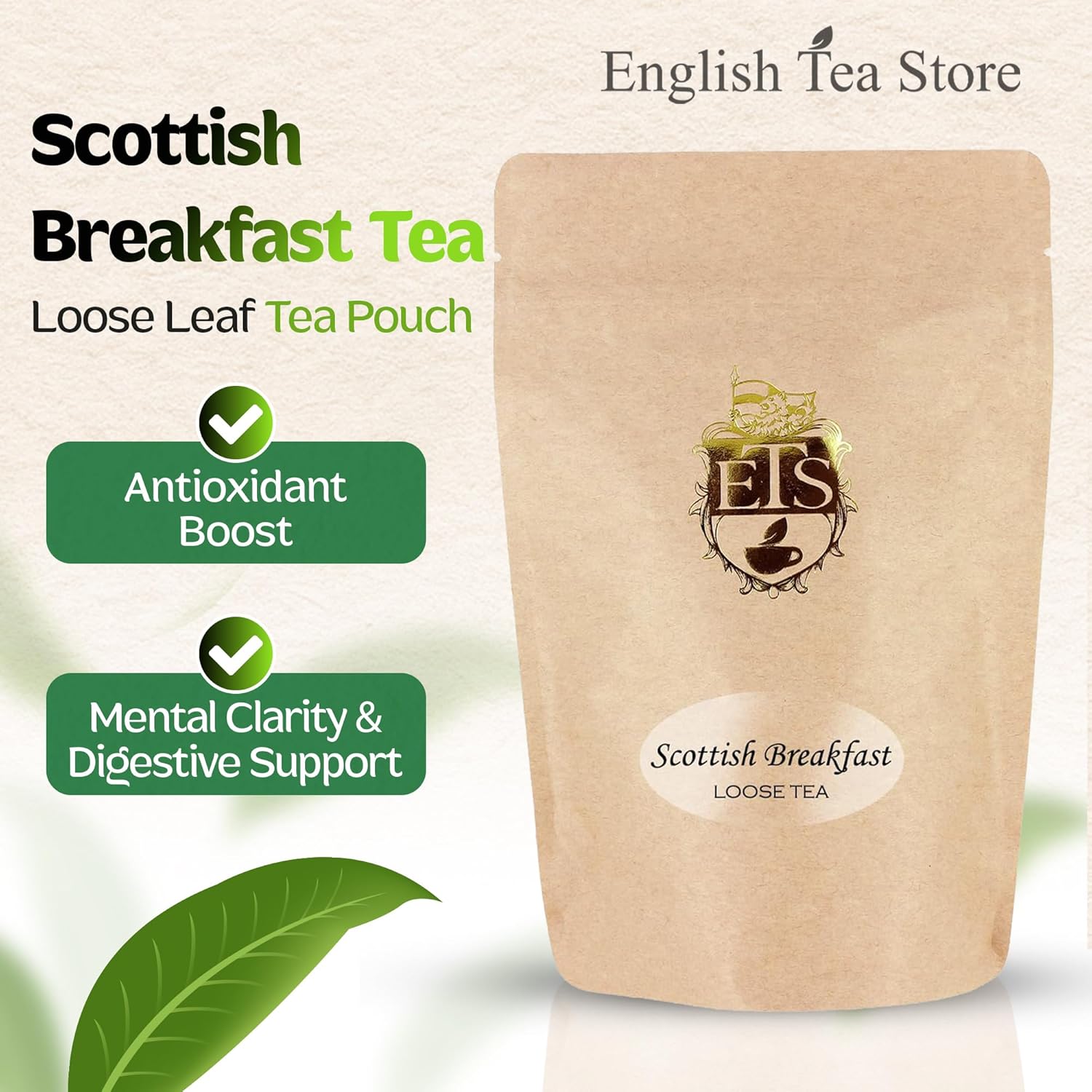 Scottish Breakfast Tea - 16oz | Loose Leaf Black Tea Blend | Bold Full-Bodied Morning Tea with Assam Keemun and South Indian Leaves | Robust Malty Flavor | Hot or Iced Enjoyment