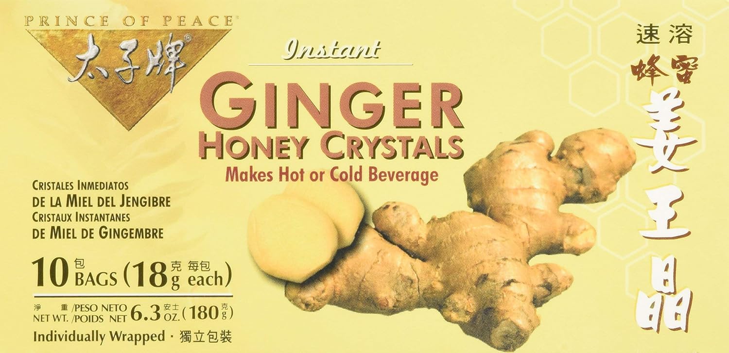 Prince Of Peace Ginger Honey Instant Crystal Tea - 10 bags per pack - 6 packs per case.