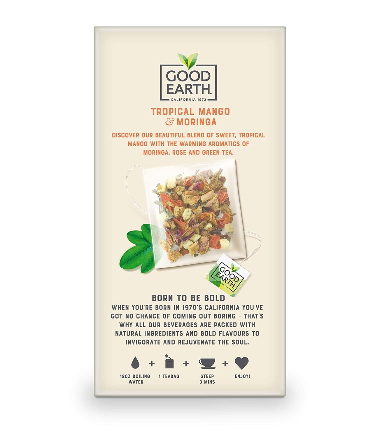 Good Earth Sensorial Blends Tropical Moringa & Mango Herbal Tea, 15Count
