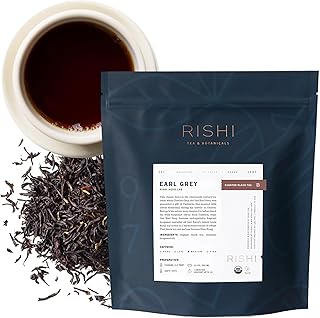 Rishi Tea Earl Grey Tea - Organic Loose Leaf Pure Black Tea with Bergamot Oil, Energizing & Caffeinated - 16 Ounces, 50+ Servings