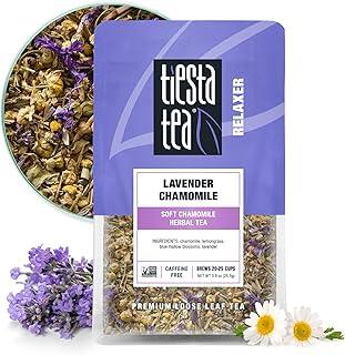 Tiesta Tea - Lavender Chamomile Herbal Tea, Loose Leaf, Calming Blend with Chamomile, Lavender, and Lemongrass, Caffeine-Free Herbal, Great for Hot or Iced, Resealable Pouch, 25 Cups, 0.9 Ounce