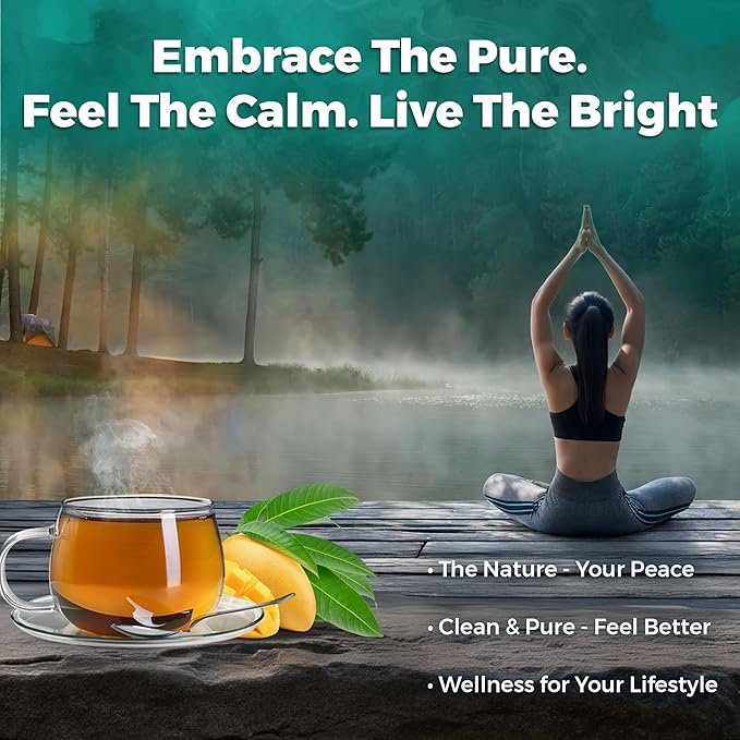 USA Fresh Mango Leaf Tea – 100% Pure, Wild-Harvested Herbal Tea, Naturally Caffeine-Free, No Additives or Preservatives, Premium Loose Leaf, Grown and Packed in the USA (100 Leaves)