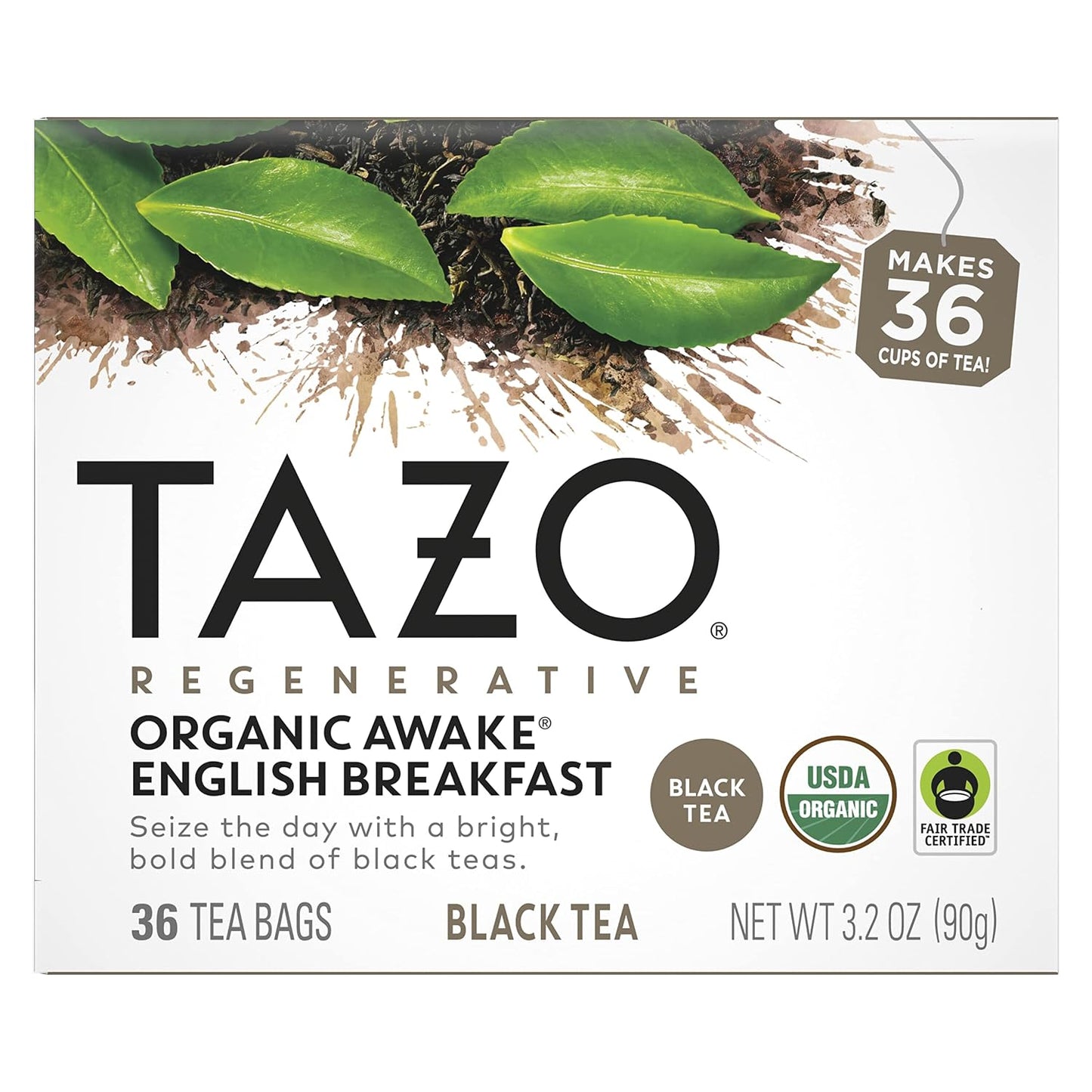 Tazo Tea Bags, Black Tea, Regenerative Organic Awake English Breakfast Tea, 36 Count