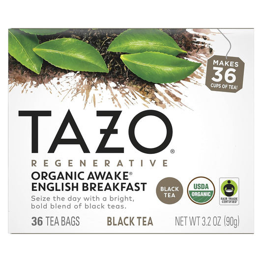 Tazo Tea Bags, Black Tea, Regenerative Organic Awake English Breakfast Tea, 36 Count