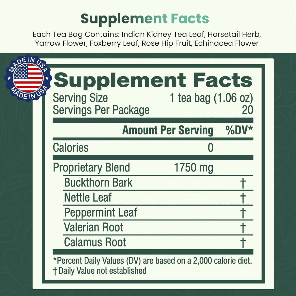 Salem Botanicals Herbal Tea, Digest Support, 20 Count, 1.2 oz