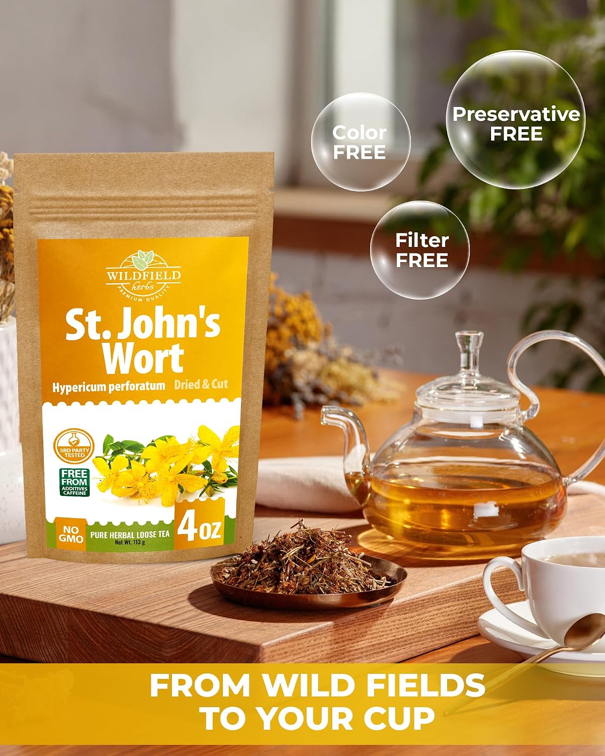 4 oz. St Johns Wort Herb Herbal Tea (Hypericum) - 113g Hierba De San Juan Herb Tea
