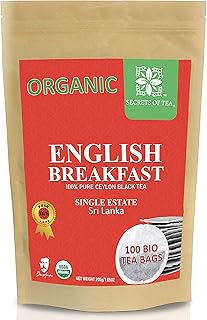 Secrets Of Tea English Breakfast Tea Bags - Ceylon Black Tea For Morning, Noon, Evening Tea - 100 Count(1Pack)