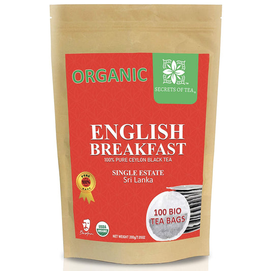 Secrets of Tea English Breakfast Ceylon Black Tea, 100 Ct