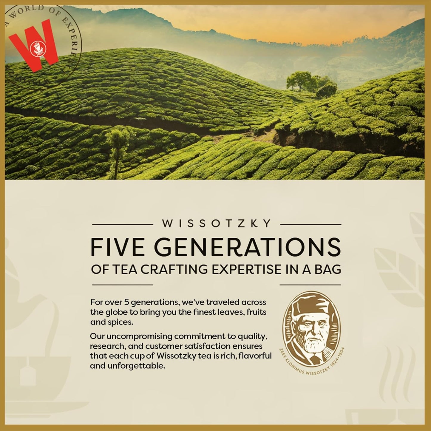 Wissotzky Classic Black Tea, 100 Tea Bags | Smooth & Full Bodied Tea | Antioxidant Rich | Rich Flavor Black Tea Bags