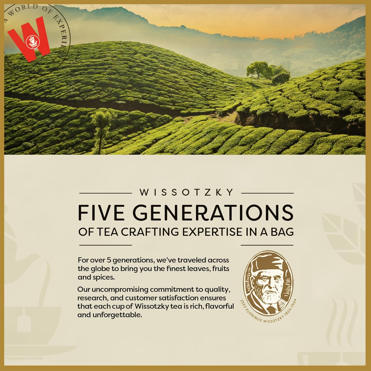 Wissotzky Classic Black Tea, 100 Tea Bags | Smooth & Full Bodied Tea | Antioxidant Rich | Rich Flavor Black Tea Bags