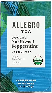 Allegro Tea, Organic Northwest Peppermint Tea Bags, 20 ct