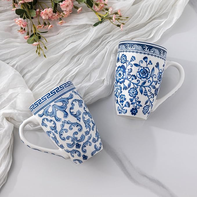 AmorArc Porcelain Tea Mug with Infuser and Lid, 18 Oz Tea Cup with Handle for Loose Leaf Tea, Gift for Tea Lovers of Men and Women