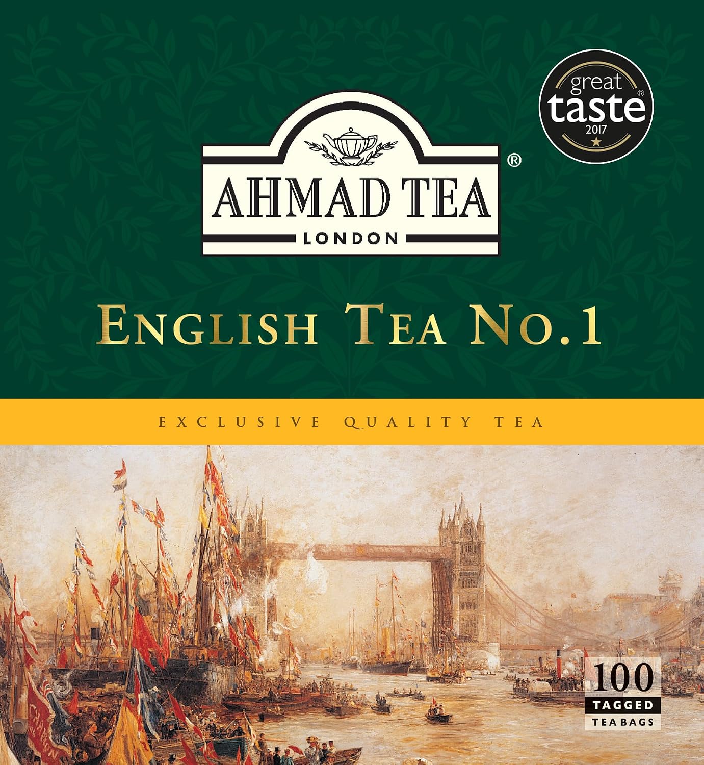 Ahmad Tea English Tea No.1 Tagged Teabags, 100 Count