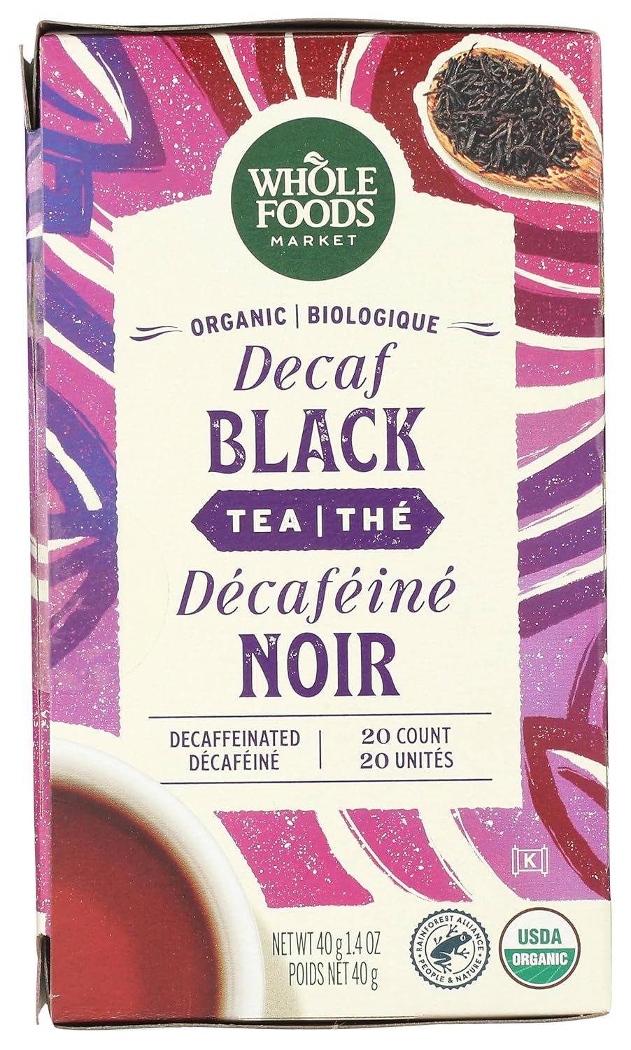 Whole Foods Market, Tea Black Decaf Organic, 20 Count