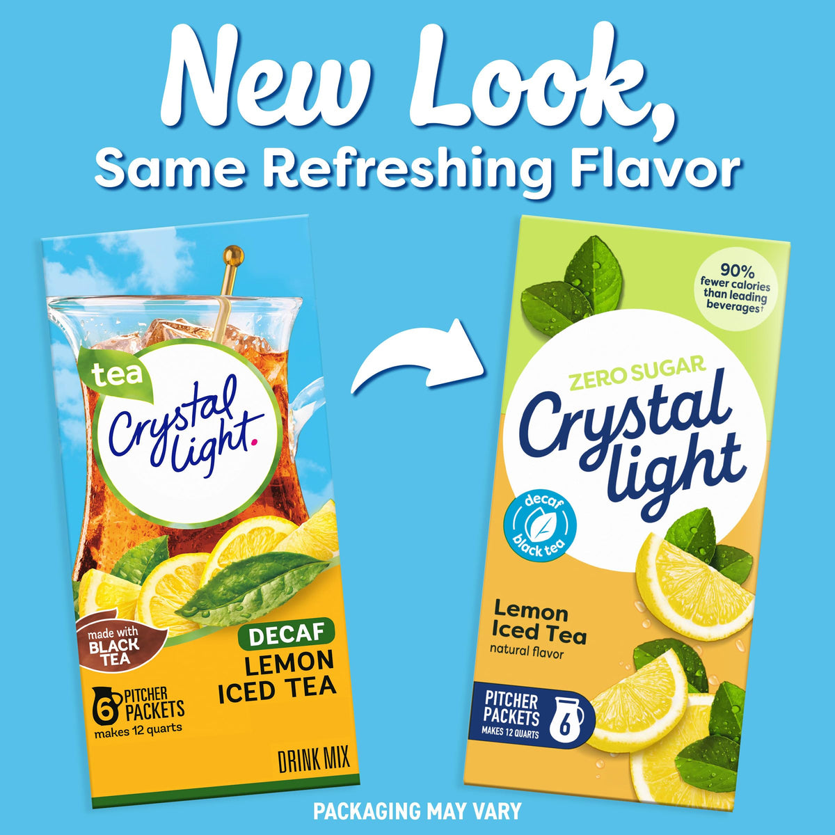 Crystal Light Decaf Iced Tea Drink Mix, Natural Lemon Flavor (12-Quart), 1.5-Ounce Packages (Pack of 4)